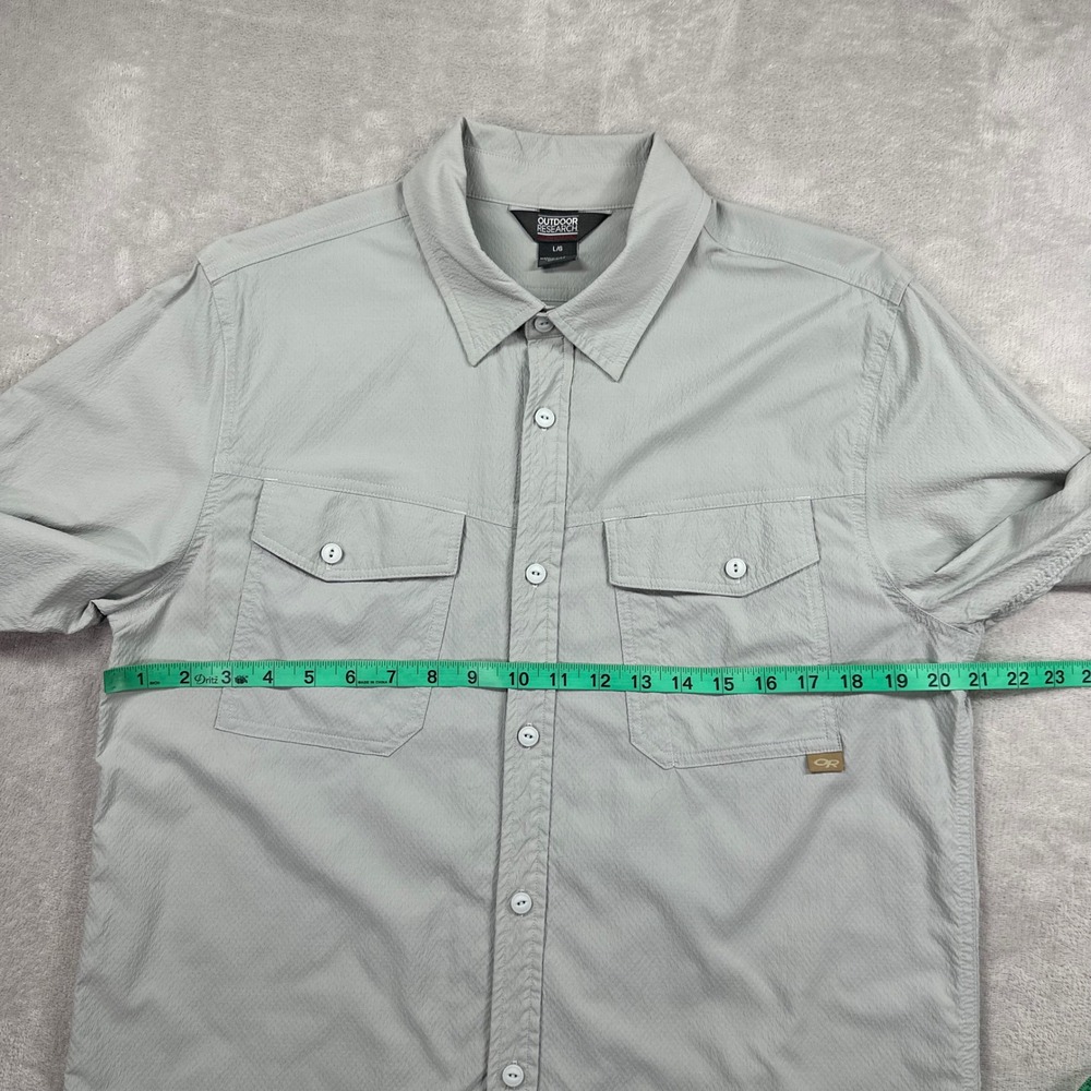 Outdoor Research Shirt Mens Large Gray Wanderer LS Stretch Outdoors Hiking - Picture 6 of 12